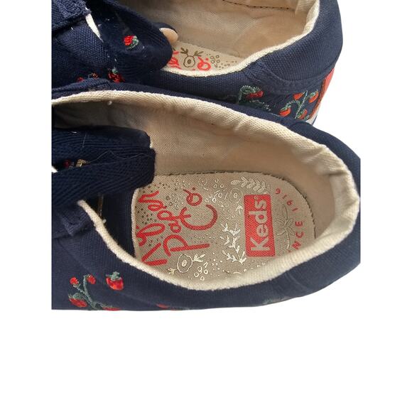 Keds x Rifle Paper Co. Crew Kick Sneakers Floral Blue Red Womens Sz 6 - Picture 3 of 6